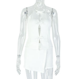 <span class=keywords><strong>Pantaloncini</strong></span> da donna estivi senza maniche O collo scava Top minigonna <span class=keywords><strong>pantaloncini</strong></span> Sexy da Club <span class=keywords><strong>eleganti</strong></span> da donna Set corto in due pezzi - Product Image 6