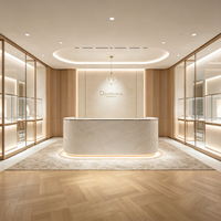 Conception d'intérieur et personnalisation de vitrines pour bijouterie de luxe haut de gamme
