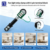 Pince de fixation métallique renforcée Guanghua avec bloc terminal à 6 positions, ensemble de connexion complet pour ventilateur de plafond et luminaire