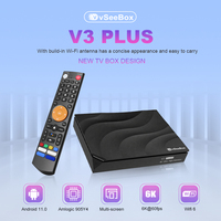 Boîtier TV Octa Core Super avec accès gratuit à vie, lecteur multimédia en streaming 4+64 Go, 8K Ultra HDR10+, WiFi6, Android 11, Smart Vseebox V3 Plus