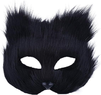 Masque animal de mascarade demi-visage masque de chat à fourrure bricolage petit renard masque Cosplay fête queue accessoires ensemble scène Performance ensemble