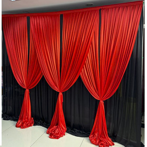 SPR hai lớp băng lụa gạc Rèm trang trí sân khấu đám cưới vải rèm vải nền sinh nhật tường nền - Product Image 2