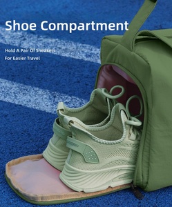 Bolsa Deportiva Unisex Pequeña con Compartimento para Zapatos y Bolsillo Impermeable, Bolsa <span class=keywords><strong>de</strong></span> Viaje Ligera <span class=keywords><strong>de</strong></span> Poliéster para Gimnasio, Yoga, Pilates, Natación - Product Image 6