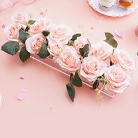 Support à fleurs rectangulaire transparent en acrylique, personnalisé, pour mariage, fête, bar, restaurant, 12/16/18/24 trous, vente en gros d'usine