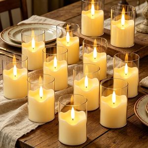Flameless Flickering LED Pillar Candles Battery Operated Plastic for Festive Home Decor for Christmas Parties Diwali Birthdays - Product Image 5