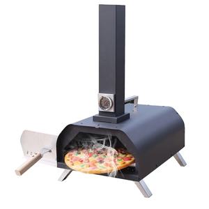 Mini Horno de Pizza Portátil para Exteriores, Revestimiento Negro, Funciona con Pellets, Carbón y Leña - Product Image 1