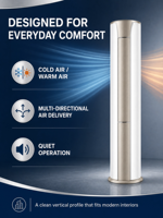 Climatiseur sur pied haut de gamme 3 tonnes Inverter Split AC pour espaces avec flux d'air directionnel et télécommande pour revendeurs