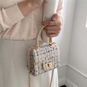Wholesale Designer Handbags Shoulder Chain Polyester Handbag Korean <b>Mini</b> <b>Bag</b> Luxury Messenger Plaid <b>Mini</b> <b>Bag</b> - Product Image 1