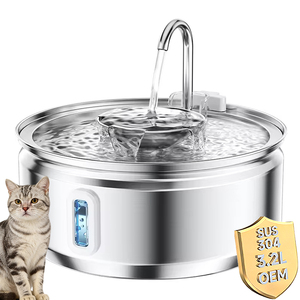 Fontana per Gatti 3,2L/108oz in Acciaio Inox Migliorata, Abbeveratoio Automatico per Animali Domestici e Ciotola Dispenser d'Acqua per Gatti - Product Image 1