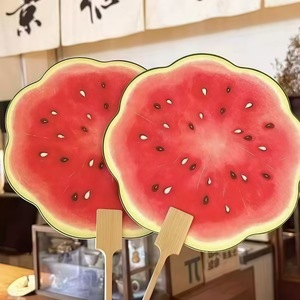 Summer <b>Sweet</b> Watermelon Fan Digital Printing Plastic Frame Photo Booth Props Fashion Summer Gift - Product Image 1