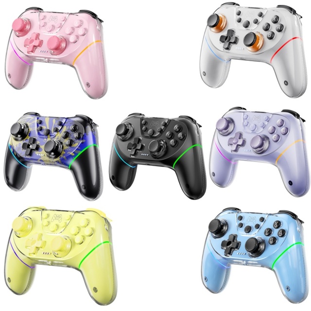 NS Pro Wireless BT Controller PC Gaming Dual Hall Effect Joysticks Trigger RGB Light Turbo Vibration Motor Gaming Controller