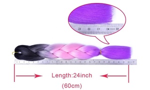24 pollici 100g Ombre Verde Rosa Pronto per la spedizione del Commercio All'ingrosso di Estensione Dei <span class=keywords><strong>Capelli</strong></span> Sintetici Intrecciare I <span class=keywords><strong>Capelli</strong></span> Jumbo - Product Image 6