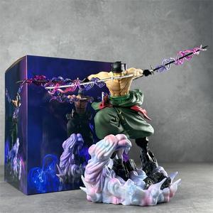 Vente chaude : Statue GK <span class=keywords><strong>One</strong></span> <span class=keywords><strong>Piece</strong></span> de 34 cm, style Trois Épées, scène de combat Zoro, double tête interchangeable, figurine de collection anime, vente en gros - Product Image 6
