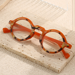 HS2172 unisexe mode lunettes correctives 1pc PC cadre rond presbytie lunettes de lecture 1.0-4.0 disponible en orange et rouge - Product Image 3