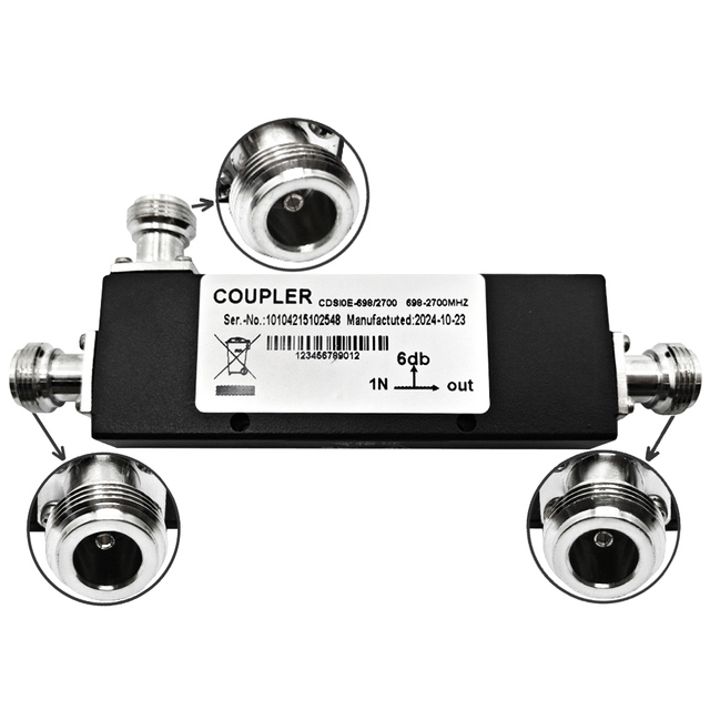 Factory 5dB 6dB 7dB 10db 15db 20db 30db 698~2700MHz RF Coaxial Cavity Directional Antenna Coupler with N Type Female Connectors