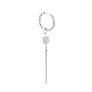 Boucles d'oreilles pendantes géométriques minimalistes personnalisées, style punk, plaqué argent, unisexe, bijoux tendance, vente en gros - Product Image 6