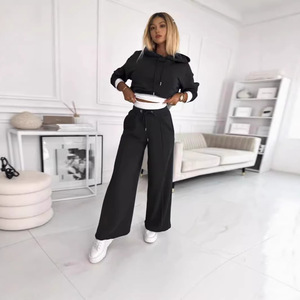 <b>Women</b> Winter Spandex Color Block Hoodie <b>Tracksuit</b> Set Pullover Top Jogger Pants Casual Breathable Outfit - Product Image 3
