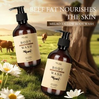 Gel Douche Corps au Suif Prébiotique Naturel et Entièrement Naturel, Huile d'Orchidée Pure Pressée à Froid, Nourrit le Microbiome Cutané, Nettoyant Corporel