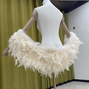 Écharpes en fausse <span class=keywords><strong>fourrure</strong></span> de champagne de qualité supérieure, boléro de <span class=keywords><strong>mariage</strong></span>, élégant foulard de soirée de mariée, enveloppe de fête de luxe, texture dimensionnelle 115*30cm - Product Image 3