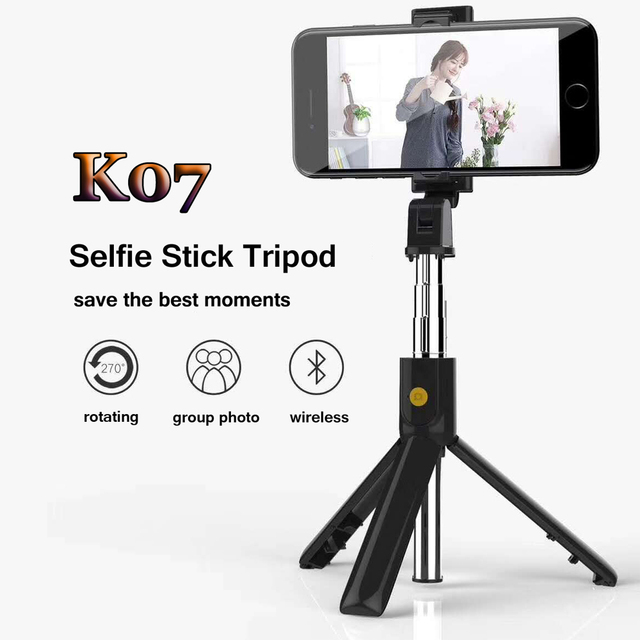 High Quality K07 Bluetooth Foldable Monopod Universal Smartphone Phone Selfie Stick Face Tracking Tripod Function New Innovation