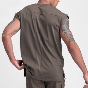Custom High Quality <b>Men's</b> Sleeveless <b>Singlets</b> Streetwear Oversized Gym Kint Cotton tank Top <b>for</b> <b>Men</b> - Product Image 2