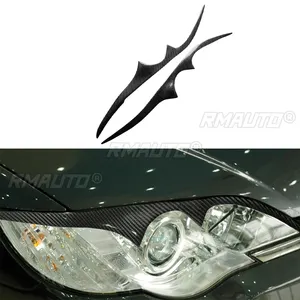 Capa para faróis de carro em fibra de carbono real, 1 par de cobertura para sobrancelha e cílios, para Subaru Legacy Outback JDM 2006 2007 2008