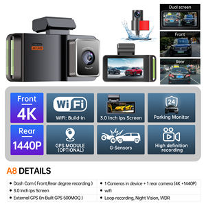 Antuxing HD WiFi GPS Tablero Cámara Venta superior 1080P 2K 4K IPS Pantalla Dash Cam Video <span class=keywords><strong>Recorder</strong></span> para autos - Product Image 3