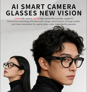 <span class=keywords><strong>Occhiali</strong></span> Smart AI CY02 con Doppia Fotocamera <span class=keywords><strong>da</strong></span> 13MP, Video 1080P, Traduzione in Tempo Reale, Cancellazione del Rumore, Musica, Chiamate, Controllo App e Comandi Vocali AI - Product Image 1