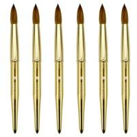 Pinceau à ongles en acrylique Joy Rich 2026, en poils de Kolinsky 100% avec manche en métal doré, idéal pour les salons de beauté et le vernis à ongles – Nouvelle collection en promotion