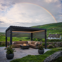 Pérgola Bioclimática Motorizada de Aluminio con Techo Retráctil, Persianas Ecológicas, Pantalla Protectora para Granjas, Jardinería, Aves de Corral y Balcones