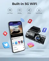 AZDOME M550 PRO HD 3 Lensa 5G Wifi Dashcam GPS Kamera Depan Dalam Belakang 4K Dash Cam Kotak Hitam Mobil Kamera Video DVR Belakang Mobil