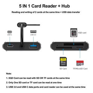 Hub USBc 5 en 1 Adaptateur multifonction Type-<span class=keywords><strong>C</strong></span> <span class=keywords><strong>vers</strong></span> USB3.0 <span class=keywords><strong>USB</strong></span> <span class=keywords><strong>c</strong></span> Lecteur de carte XQD/<span class=keywords><strong>SD</strong></span>/TF pour ordinateur portable Tablette Station d'accueil <span class=keywords><strong>USB</strong></span> - Product Image 3