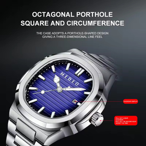 Nouvelle montre pour homme Medeo 855G, montre de luxe à bracelet en acier inoxydable, quartz, étanche, lumineuse, avec date, pour homme - Product Image 2