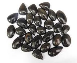 Handmade Emerald Cut Loose Gemstone for Jewelry Making Golden Sheen Obsidian Cabochons Natural Black Color Change Mix Shape - Product Image 1