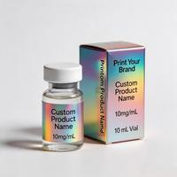 Étiquettes en vinyle imperméables personnalisées, boîtes en papier pour peptides, 2 ml, 3 ml, 5 ml, 10 ml, 20 ml, boîte d'emballage pour flacons avec service de conception gratuit