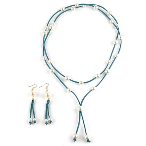 Collar de Moda para Mujer, Joyería de Perlas Personalizada, Perlas de Plástico de Orificio Grande de 10 mm, 12 mm, Collar de Cuero con <span class=keywords><strong>2</strong></span> Vueltas - Product Image 6