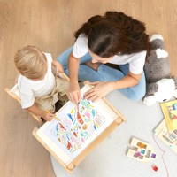 Table d'activités multifonctionnelle en bois Table et chaise Montessori pour tout-petits Tableau noir Table à dessin pour enfants