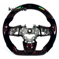 Volant de direction en fibre de carbone forgée rouge de haute qualité personnalisé avec LED pour Kia Stinger GT 2018-2022, vente en gros d'usine