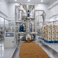 Ligne de production complète de nourriture pour animaux de compagnie, extrudeuse automatique efficace en acier inoxydable 304 CE PLC pour aliments secs et humides pour chiens et chats