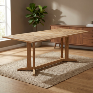 Modern Solid Wood Rectangle Dining <b>Table</b> 6 Seater Waterproof Eco-Friendly Durable Adjustable Minimalist Design OEM Home - Product Image 4