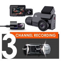Caméra de voiture 3 canaux enregistreur de conduite à l'intérieur de la voiture Dv avec WIFI GPS Vision de nuit DashCam avant et arrière 4K Dash Cam