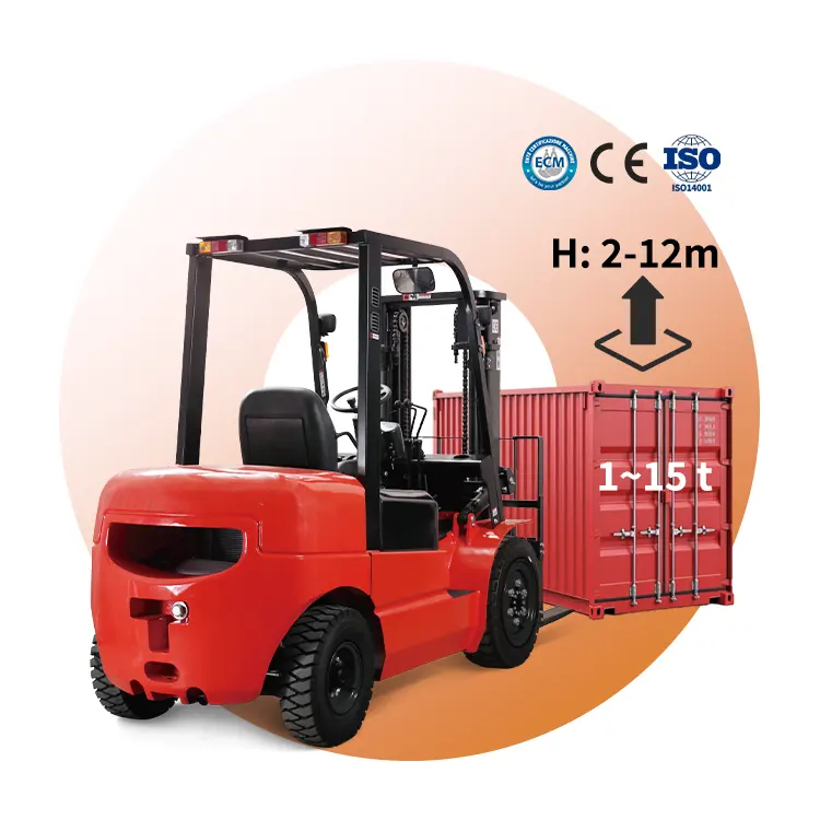 China Industrieller Festigkeits-Gabelstapler 10 Tonnen mit HydrauliksystemDiesel-Gabelstapler nahtloses Antriebssystem auf 1,5 Tonnen Gabelstapler Diesel
