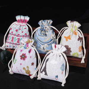 New Linen Drawstring Bag Portable Printed Gift Packaging Bundle Pocket and Mugwort <b>Sachet</b> Empty <b>Sachet</b> Bag - Product Image 1