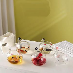 Taza de vidrio aislada de alto valor estilo INS para calentamiento de llama abierta yogur leche helado pudín café taza de vidrio de borosilicato - Product Image 4