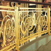Design de balustrades et mains courantes de luxe en bois et alliage d'aluminium doré miroir, courbées, pour escaliers en colimaçon DIY et villas de villégiature
