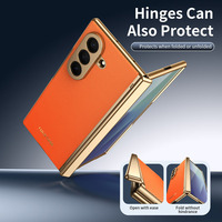 Funda Plegable de Cuero PU + PC para Samsung Galaxy Z Fold 8 Ultra con Protección Completa de Bisagra de Vidrio Templado y Cubierta Antigolpes