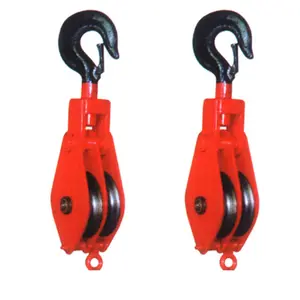 Pulley Block 3 Ton Double Sheave Ring Hook Pulley Block Bearing Sleeve Lifting Block