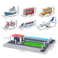 Puzzle 3D éducatif à assembler sur le thème du transport, personnalisable ODM DIY, avion, train, bus, jouet artisanal pour enfants, cadeau pour enfant