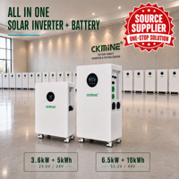 Fabricant Direct Onduleur Solaire Hors Réseau 6.5kW 10kWh avec Batterie Lithium LiFePO4 48V/51.2V pour Système d'Alimentation de Secours Domestique OEM ODM