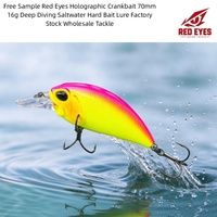 Leurre dur holographique Red Eyes 70mm 16g pour pêche en eau salée, plongée profonde, stock usine, vente en gros